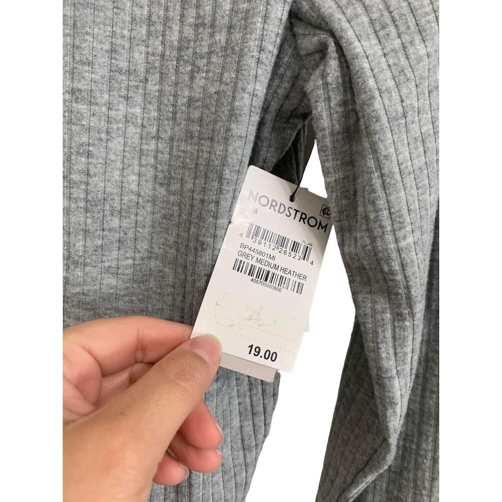 BP. Gray Medium Heather Mock Neck Long Sleeve Crop Top Size Medium NEW - Picture 5 of 7